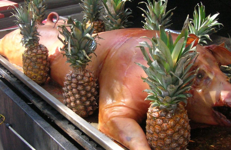 Pig roast at North Shore Lodge & Resort.