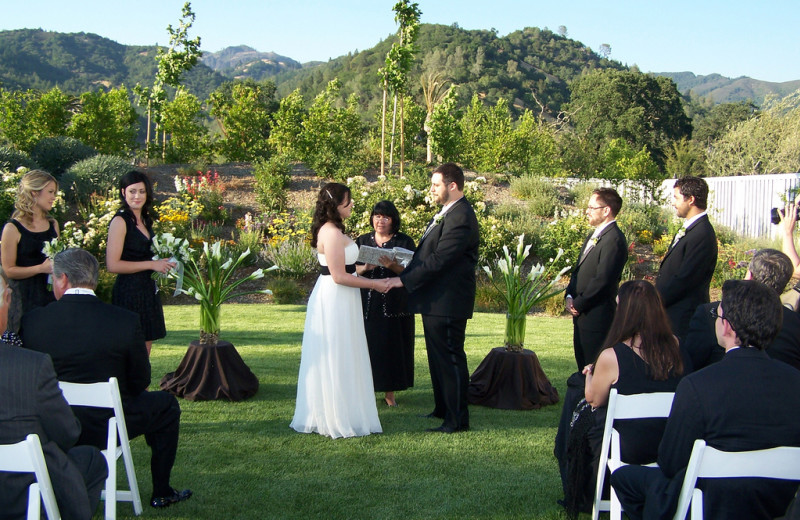 Wedding ceremony at Solage Calistoga.