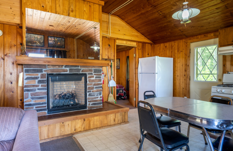 Cabin interior at Rising Eagle Resort.