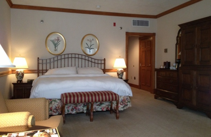 Guest room at Stonehedge Inn and Spa.