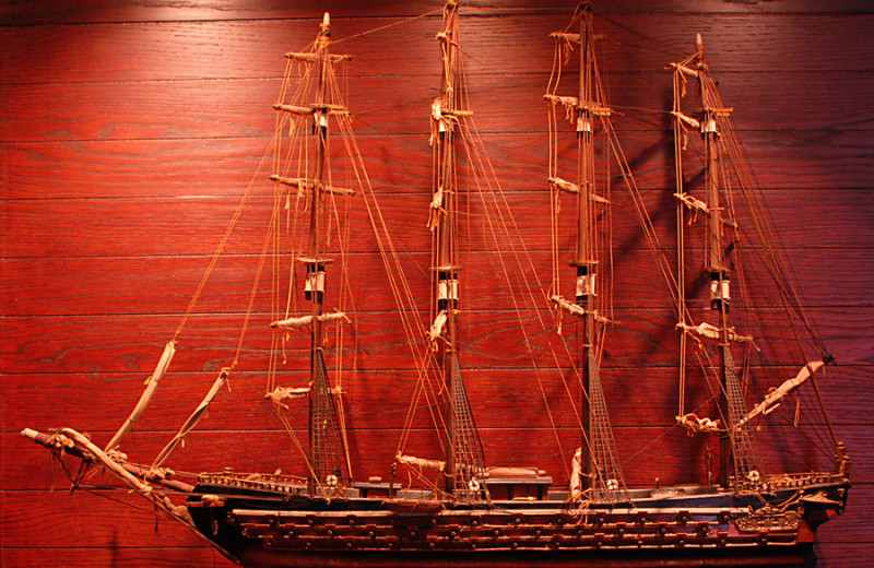 Model ship at Island House Beach Front Condominiums.