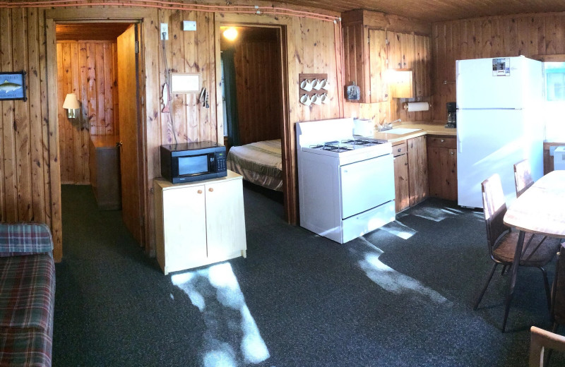 Cabin interior at Pleasant Ridge Resort.