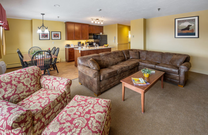 Guest living room at Steele Hill Resorts.