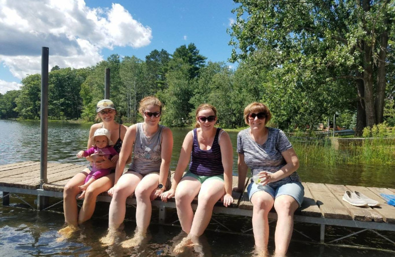 Family on dock at Delta Lodge.