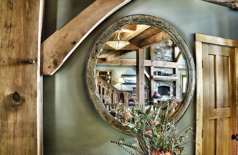 Pond rental mirror at Timber Frame Rentals.
