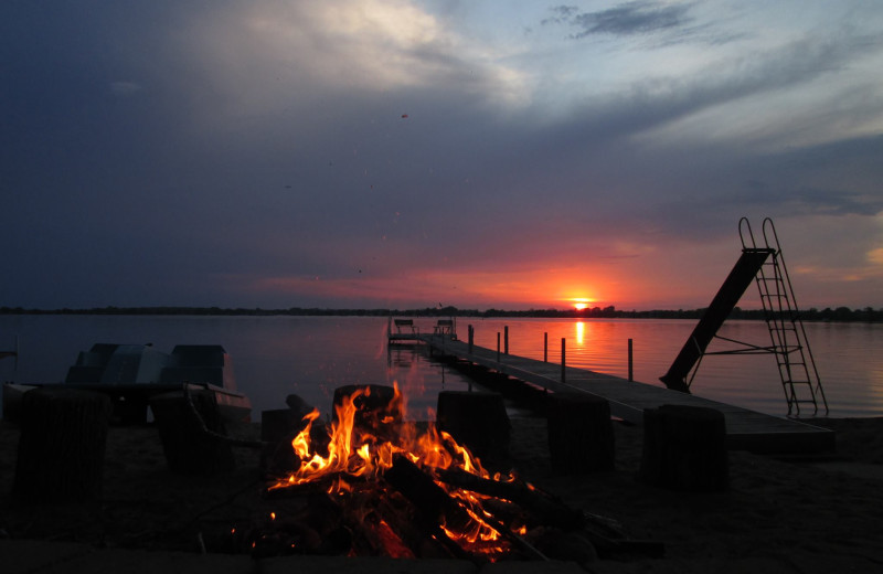 Campfire at Dickerson's Lake Florida Resort.