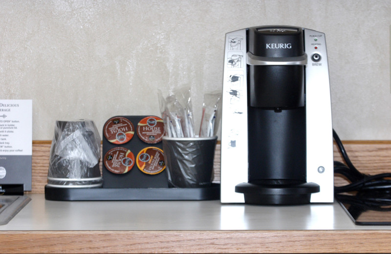 Coffee makers in every room at  Lakeside Lodge & Suites.