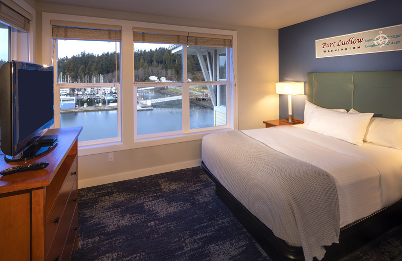 Guest room at he Resort at Port Ludlow.