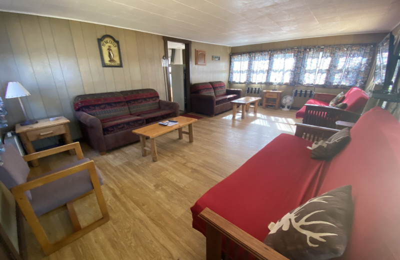 Cottage living room at Popp's Resort.