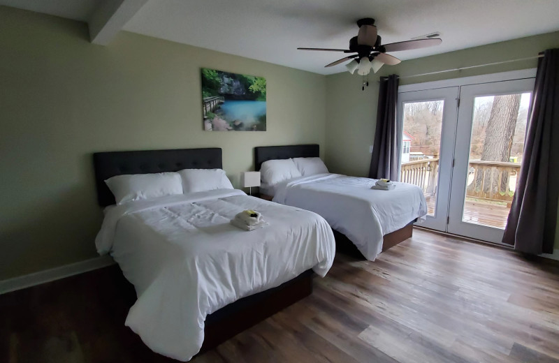 Cabin bedroom at Runaway II Resort and Campground.