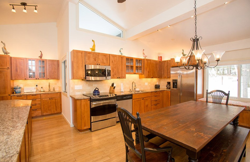 Rental kitchen at Stowe Vacation Rentals & Property Management.