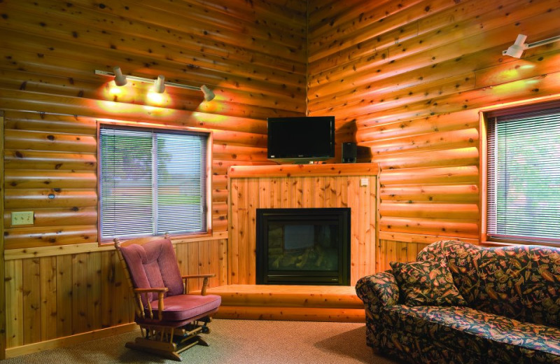 Fireplace living room at McQuoid's Inn & Event Center.