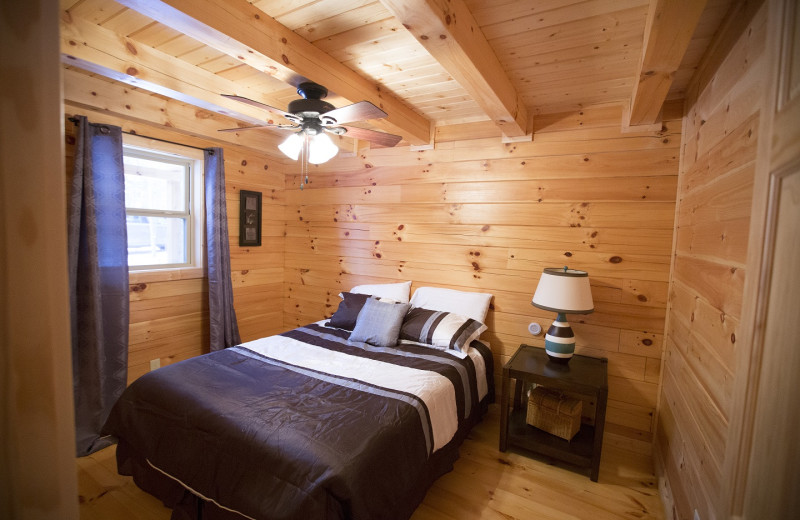 Cabin bedroom at Aspen Ridge.