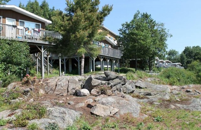 Cabin exterior at Pleasant Cove Resort.