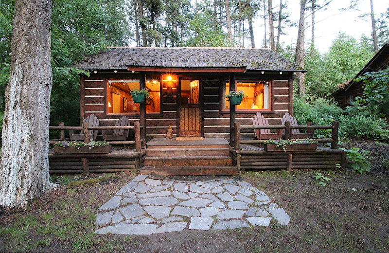 Cabin exterior at Averill's Flathead Lake Lodge.