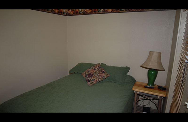 Motel bedroom at Sourdough Lodge.