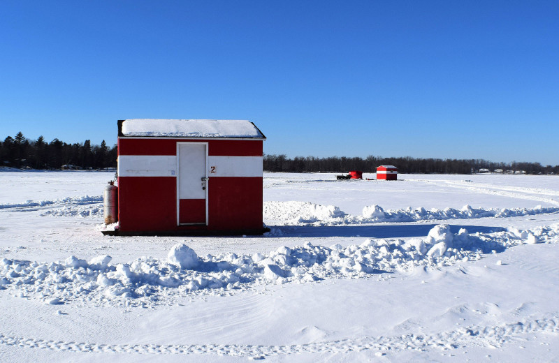 Ice fishing at Big Sandy Lodge & Resort.