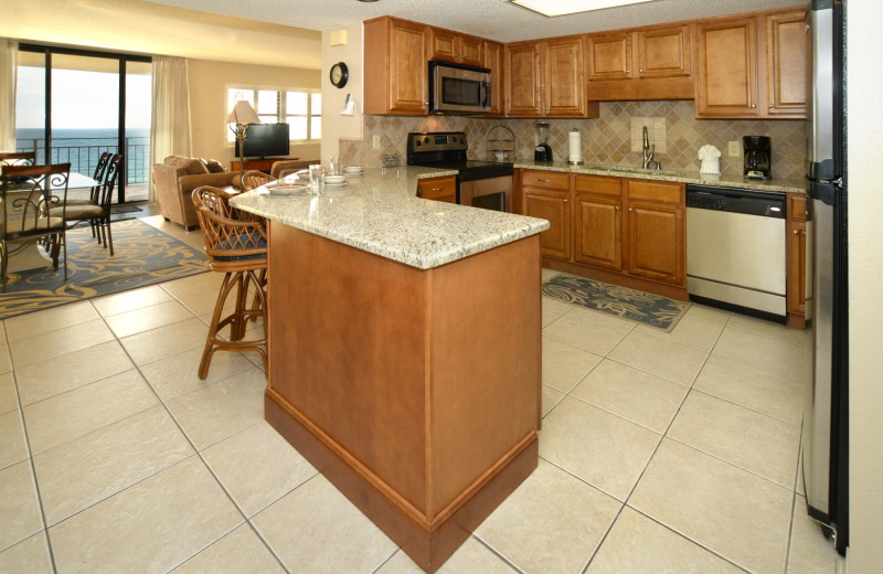 Guest kitchen at Nautilus Condominiums.