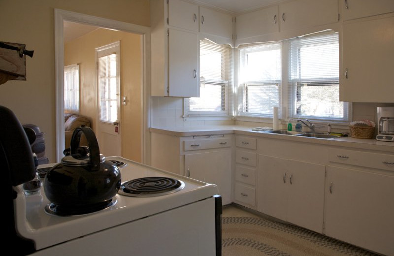 Cabin kitchen at Sylvan Dale Guest Ranch.