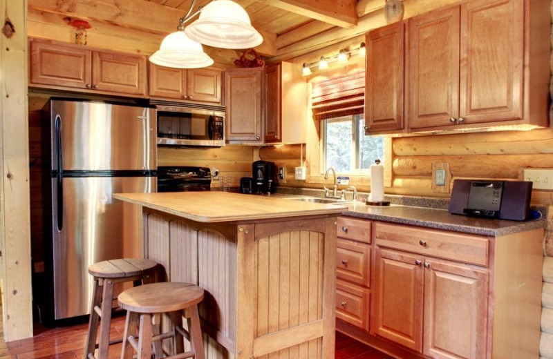 Rental kitchen at Family Time Vacation Rentals.