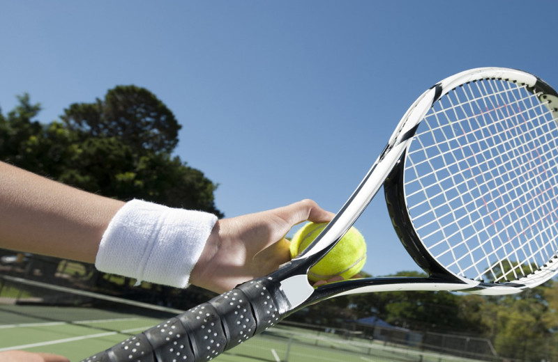 Tennis court at High Hampton Resort.