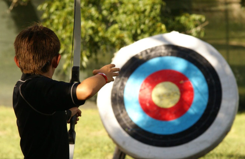 Archery practice at Mo-Ranch.