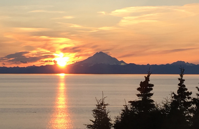 Sunset at Jimmie Jack's Alaska Fishing Lodges.