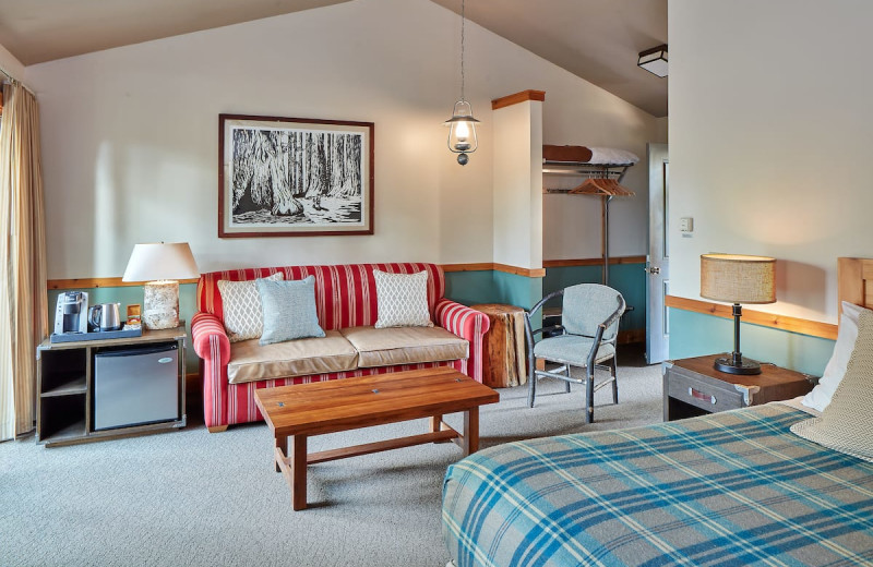 Cabin interior at Evergreen Lodge Yosemite.