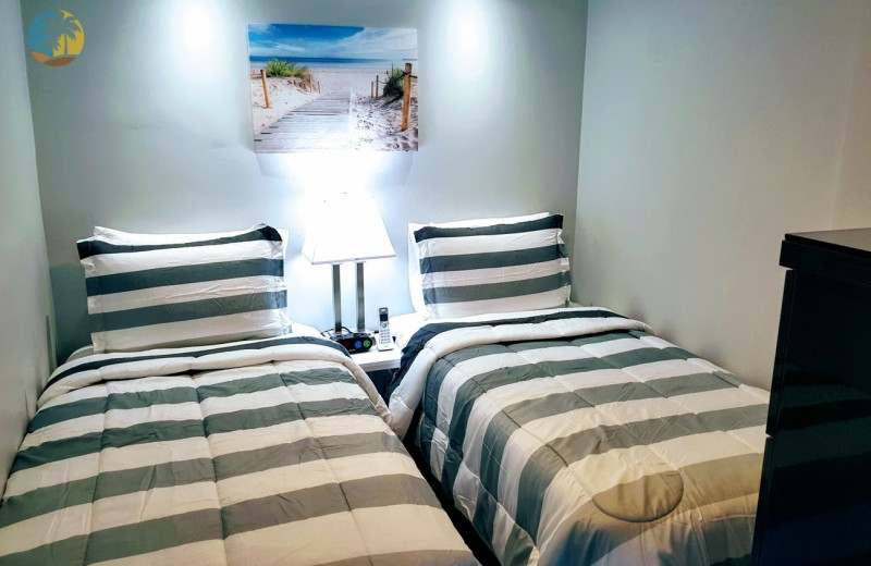 Rental bedroom at HORA Vacation Rentals.