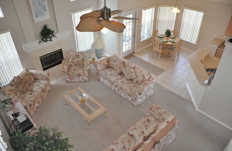 Rental living room at Sunkiss Villas.