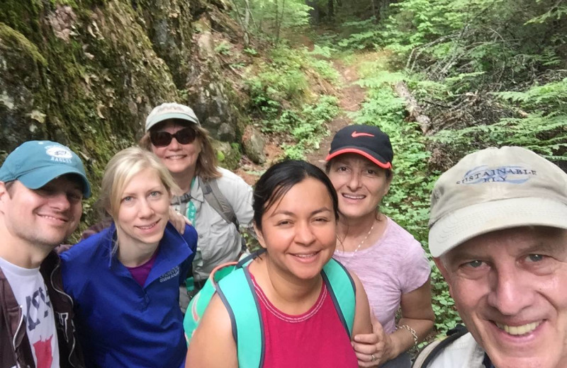 Hiking at YMCA Camp Du Nord.