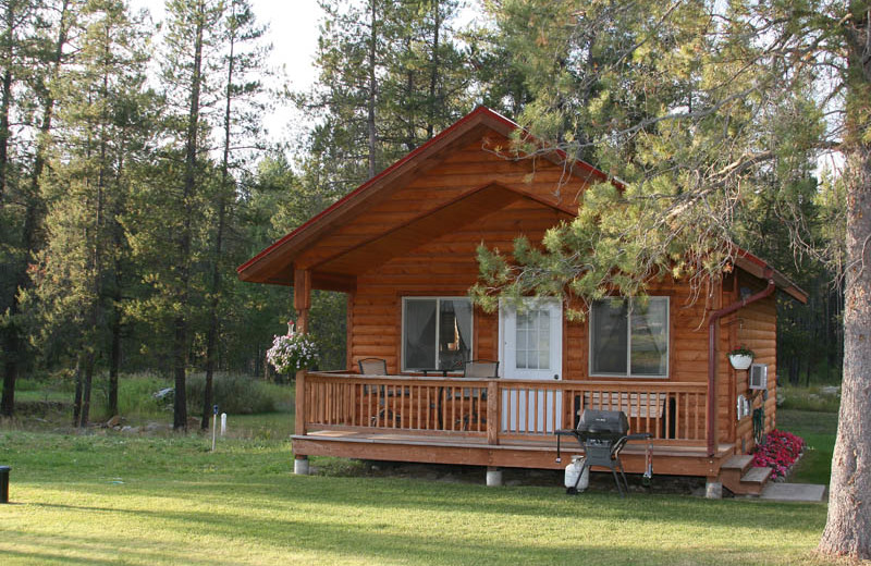 Cabin exterior at Glaciers' Mountain Resort.