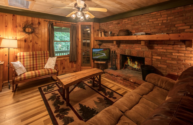 Cabin living room at Blue Ridge Vacation Cabins. 