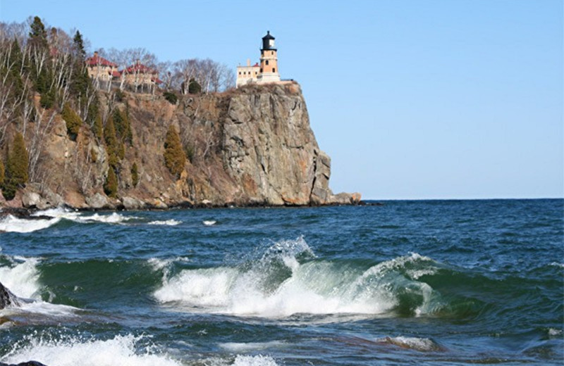 Lake shore at Grand Marais Hotel Company.