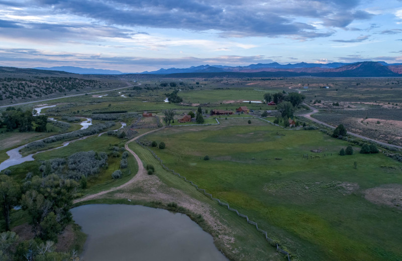 Aerial view of Cottonwood Meadow Lodge.