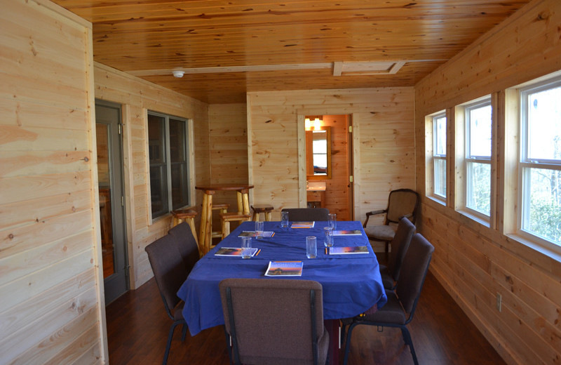 Cabin meeting space at Sautee Resorts.