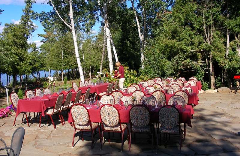 Wedding ceremony at Gunflint Lodge.