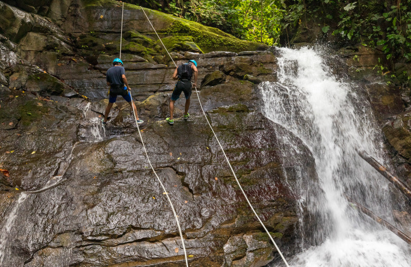 Rock climbing near El Castillo Boutique Luxury Hotel.