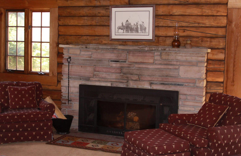 Fireplace at Paradise Guest Ranch.
