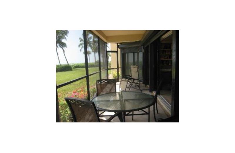 Vacation rental patio at Sunshine Resort Rentals, LLC.