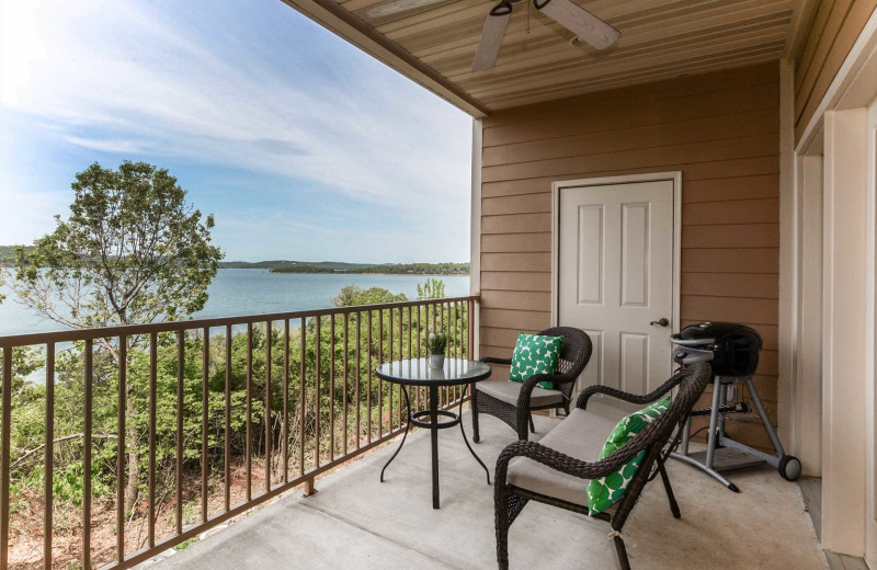 Rental balcony at Branson Vacation Rentals.