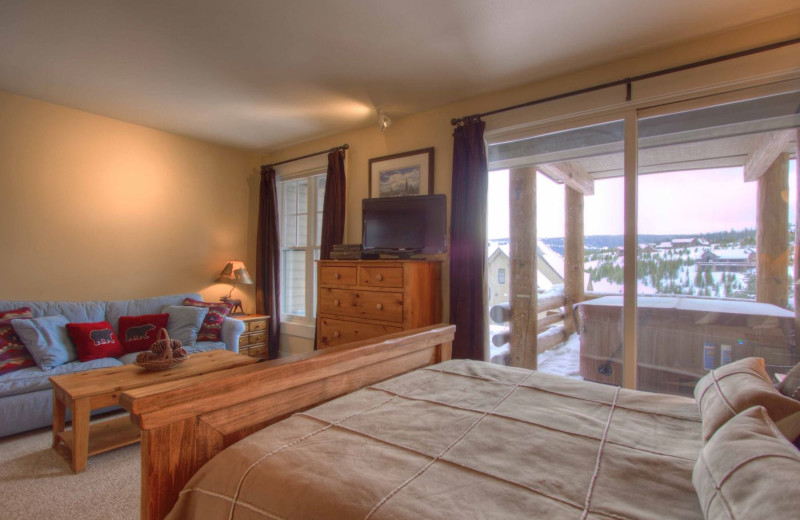 Rental bedroom at Moonlight Rentals in Big Sky.