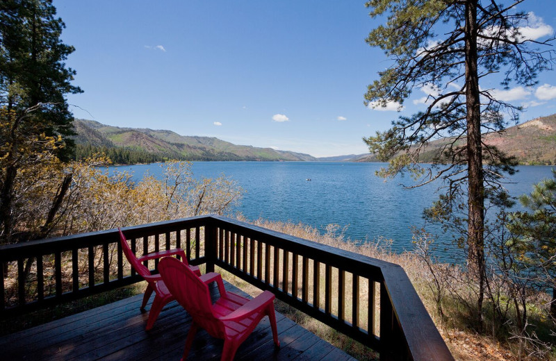 Deck view at Elk Point Lodge.