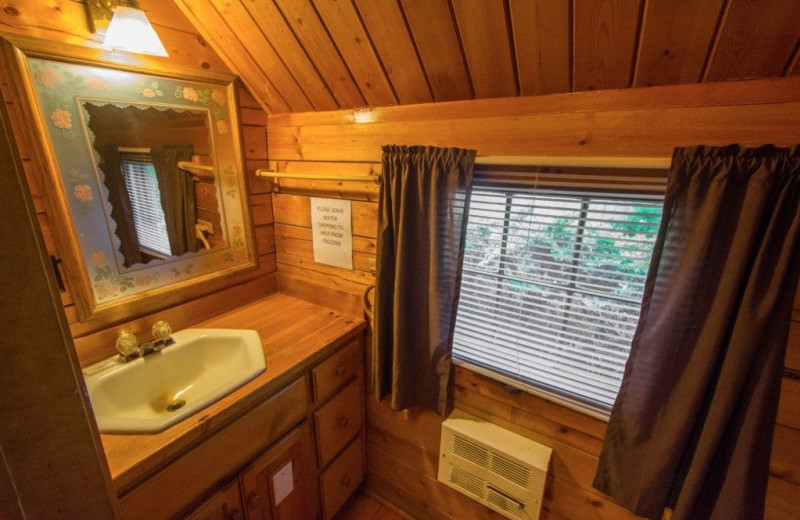 Cabin bathroom at Colorado Springs KOA.