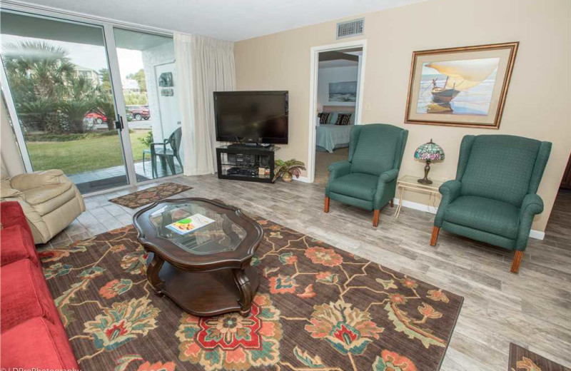 Living room at Holiday Isle Properties - Dolphin Point 103B.