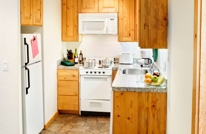 Kitchen of a One Bedroom Unit at the Red Wolf Lodge at Squaw Valley