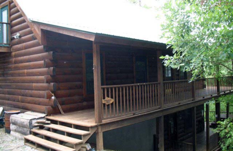 Cabin deck at Black Bear Cabin Rentals.