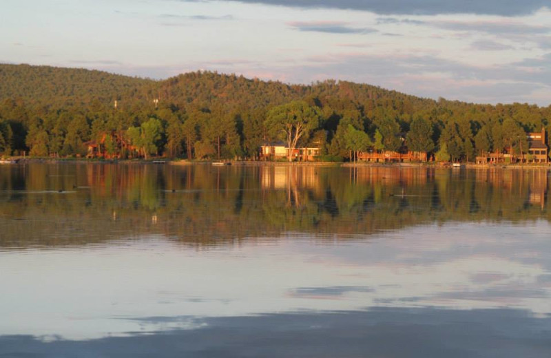 The lake at Lazy Oaks Resort.