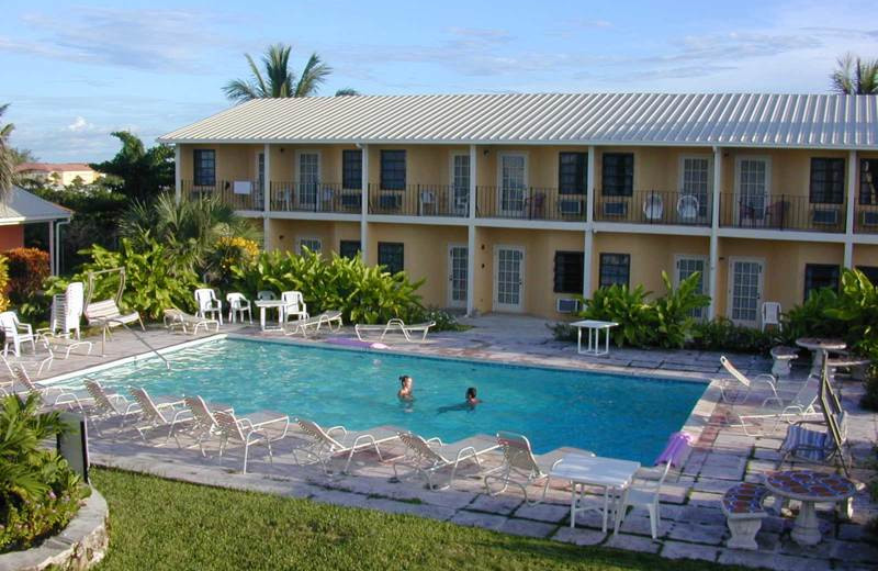 Pool area at Orange Hill Beach Inn.