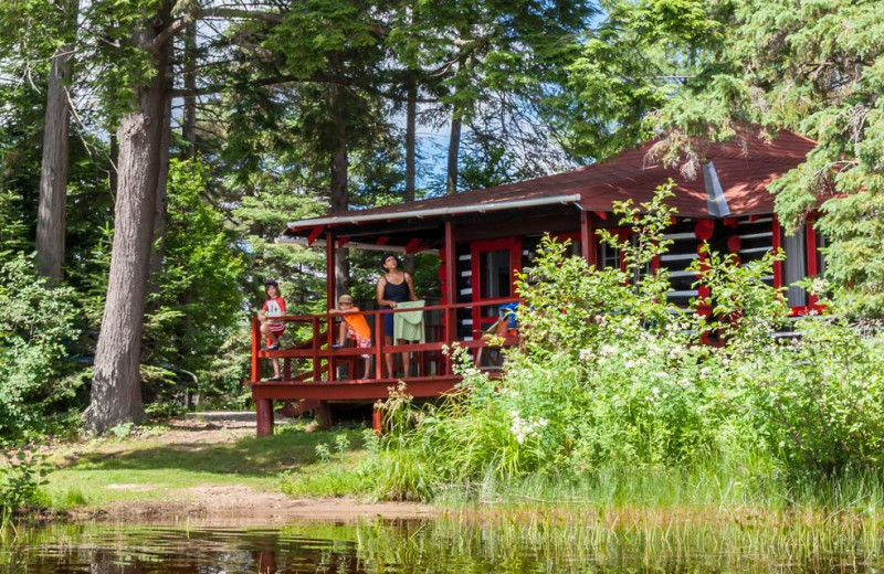 Cabin exterior at Killarney Lodge in Algonquin Park.